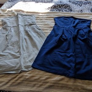 Bundle of TWO strapless soft and comfy dresses!